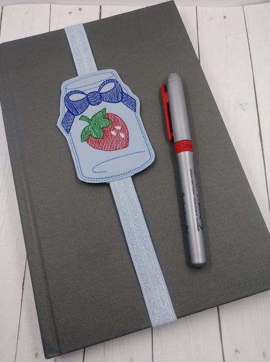 Strawberry Jar Book Band - Embroidery Design, Digital File