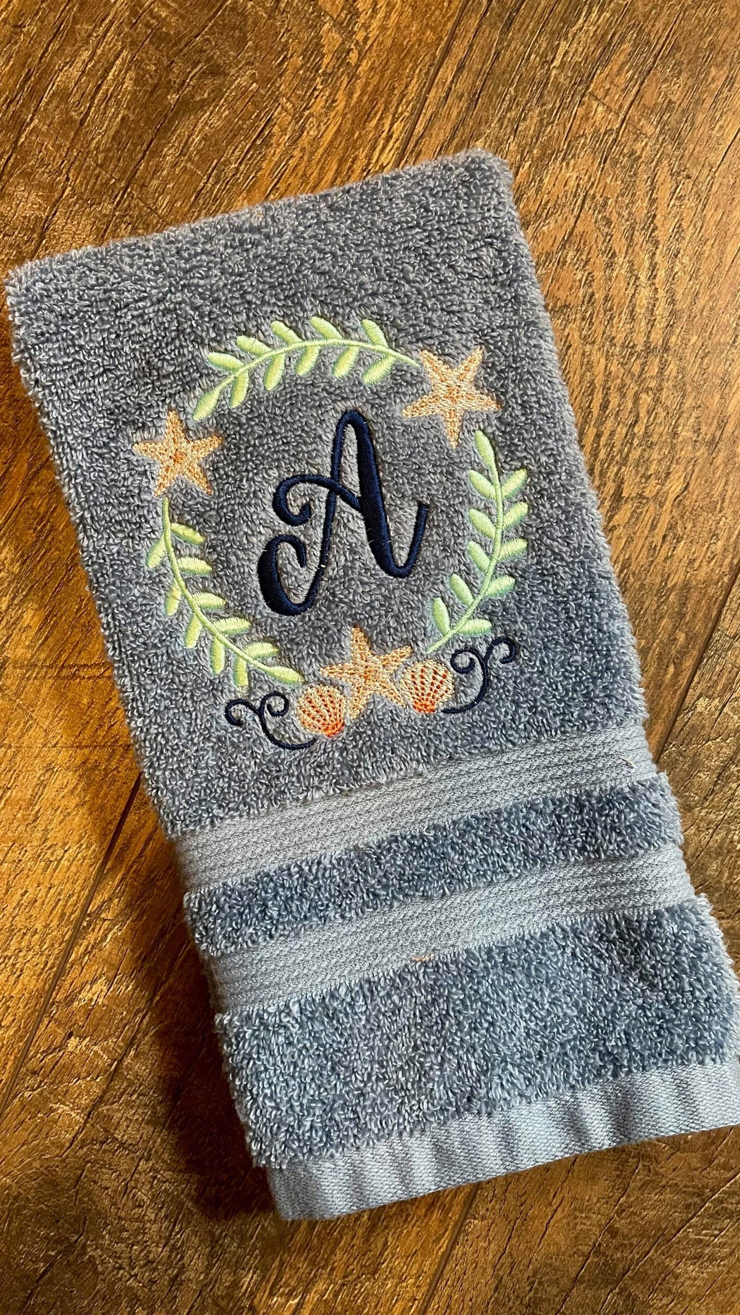 Starfish Monogram Frame - 4 sizes- Digital Embroidery Design