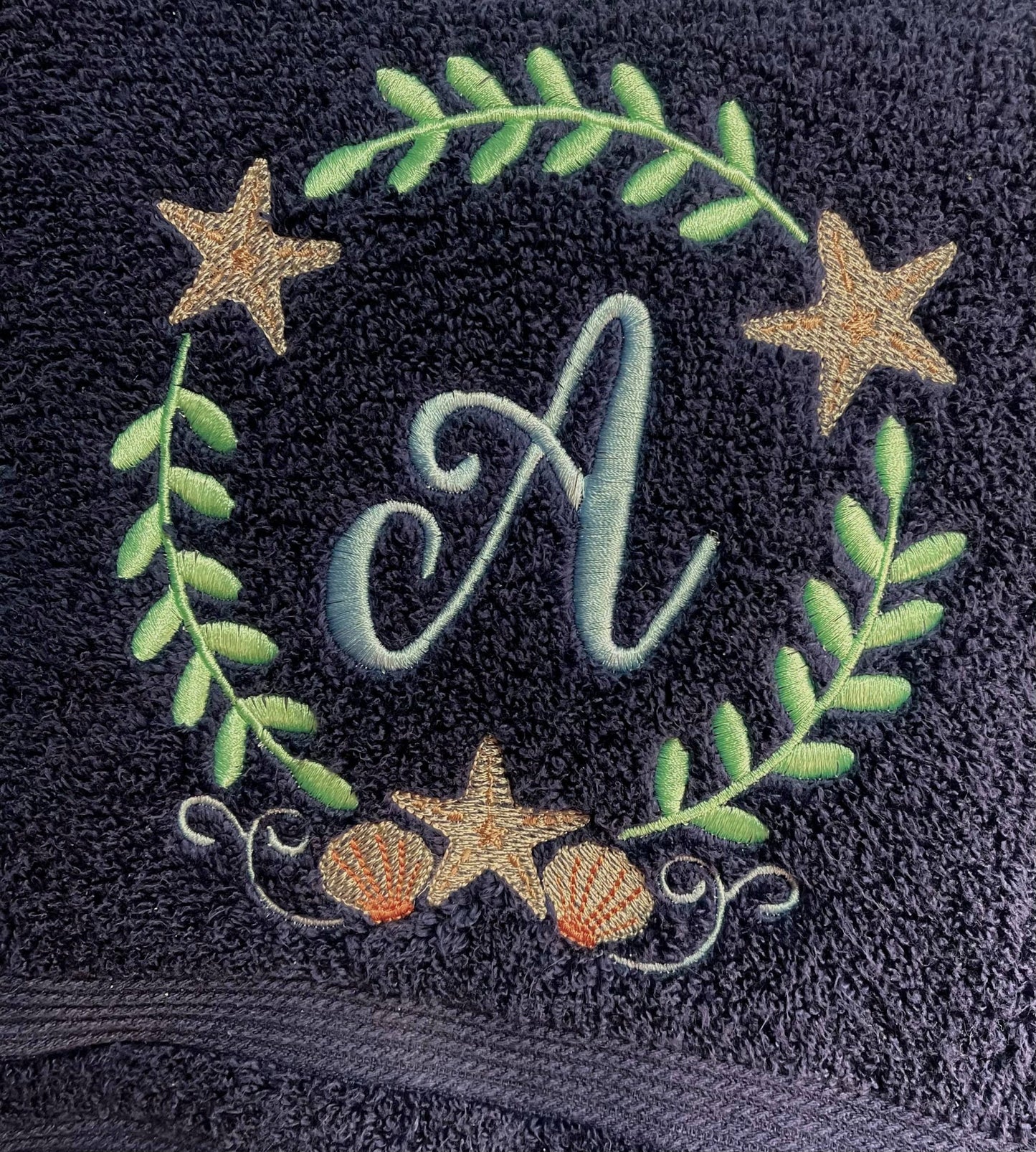 Starfish Monogram Frame - 4 sizes- Digital Embroidery Design