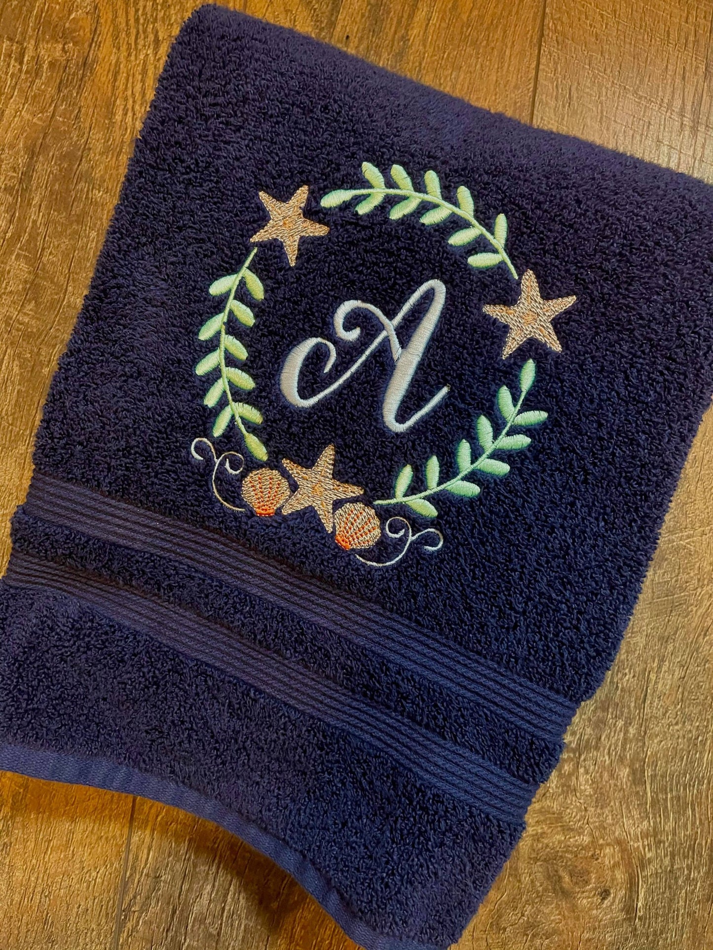 Starfish Monogram Frame - 4 sizes- Digital Embroidery Design