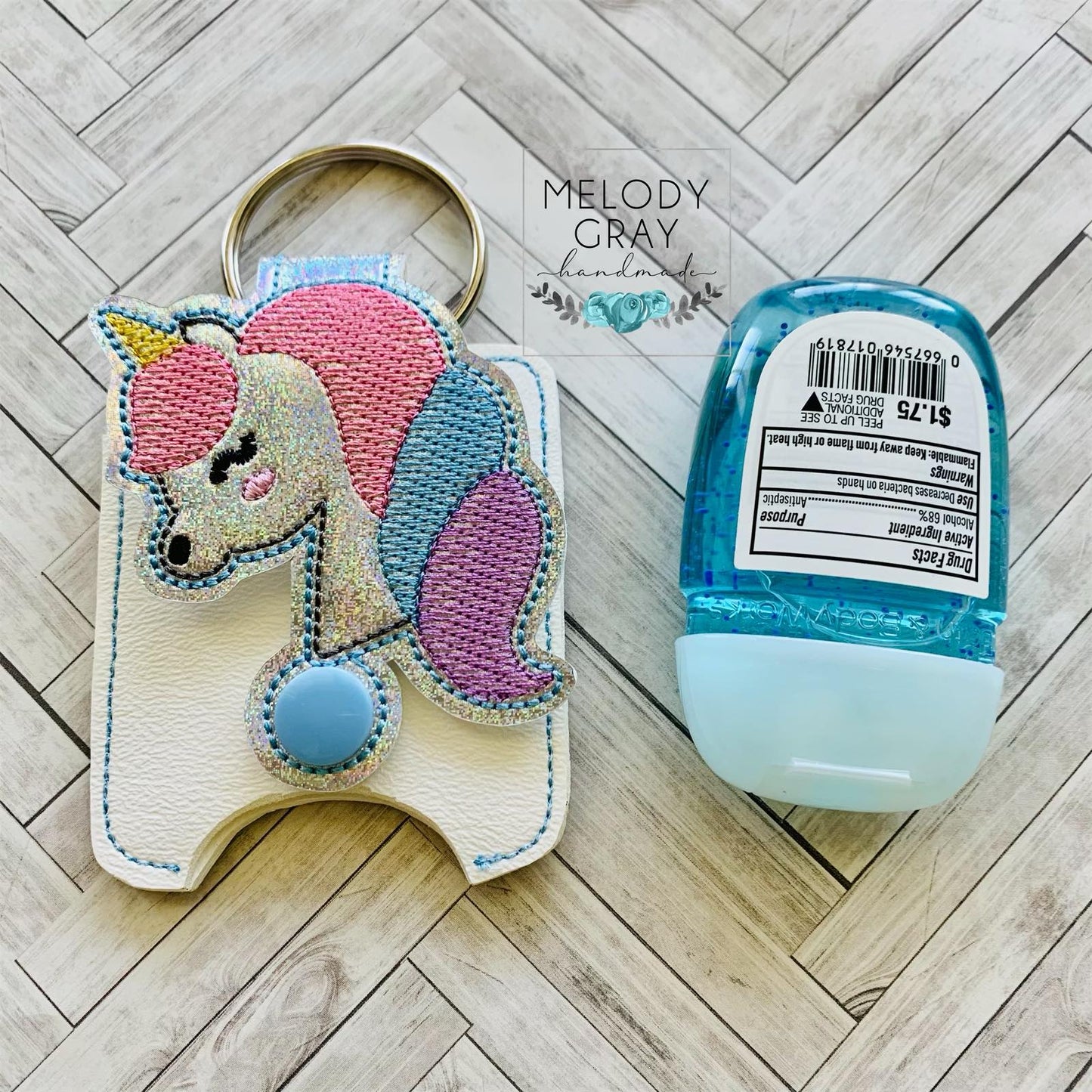 Unicorn Applique Fold Over Sanitizer Holder 5x7- DIGITAL Embroidery DESIGN