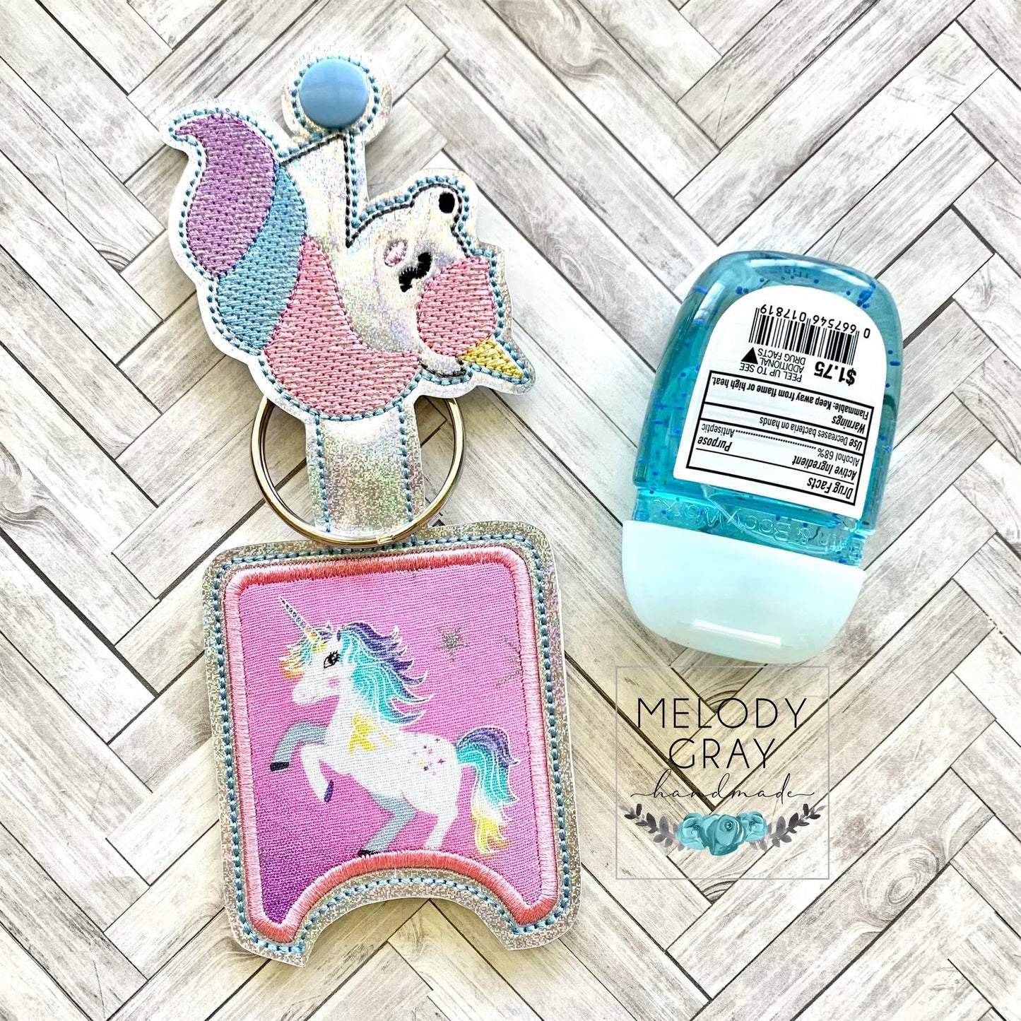 Unicorn Applique Fold Over Sanitizer Holder 5x7- DIGITAL Embroidery DESIGN
