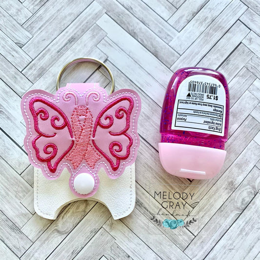 Awareness Butterfly Applique Fold Over Sanitizer Holder 5x7- DIGITAL Embroidery DESIGN