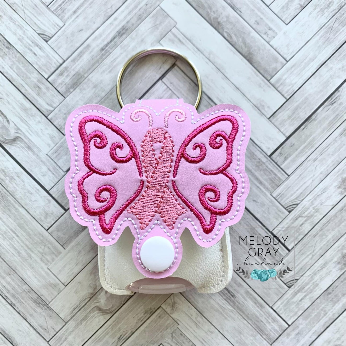Awareness Butterfly Applique Fold Over Sanitizer Holder 5x7- DIGITAL Embroidery DESIGN