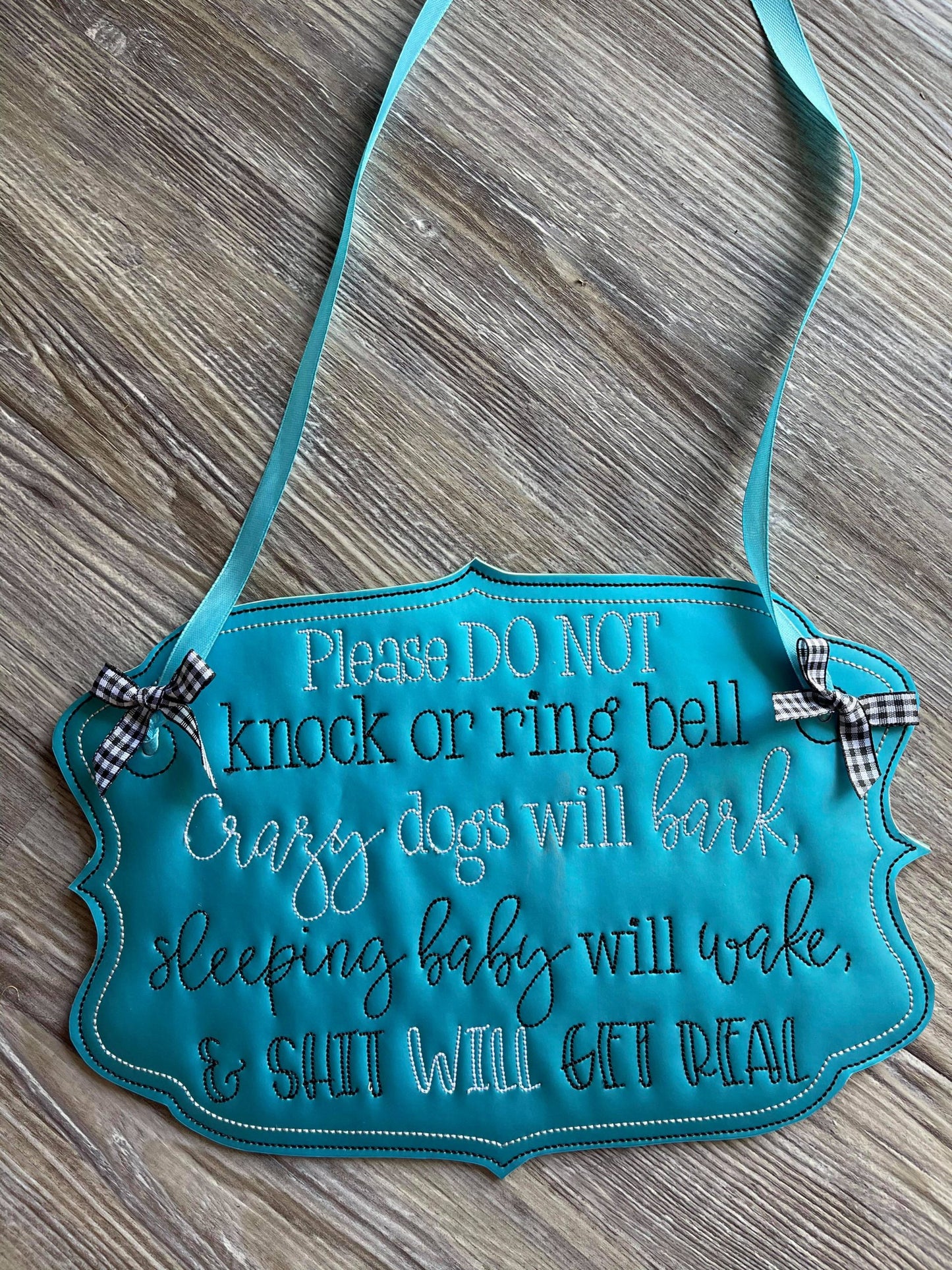 Snarky Door Hanger - 3 sizes - Digital Embroidery Design
