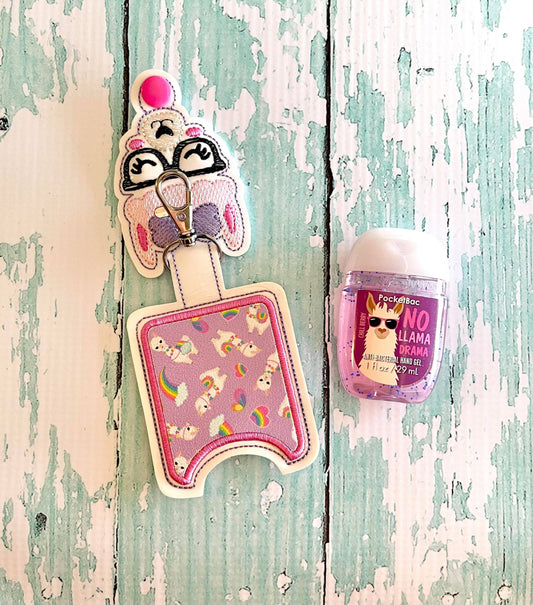 Nerdy Llama Applique Fold Over Sanitizer Holder 5x7- DIGITAL Embroidery DESIGN