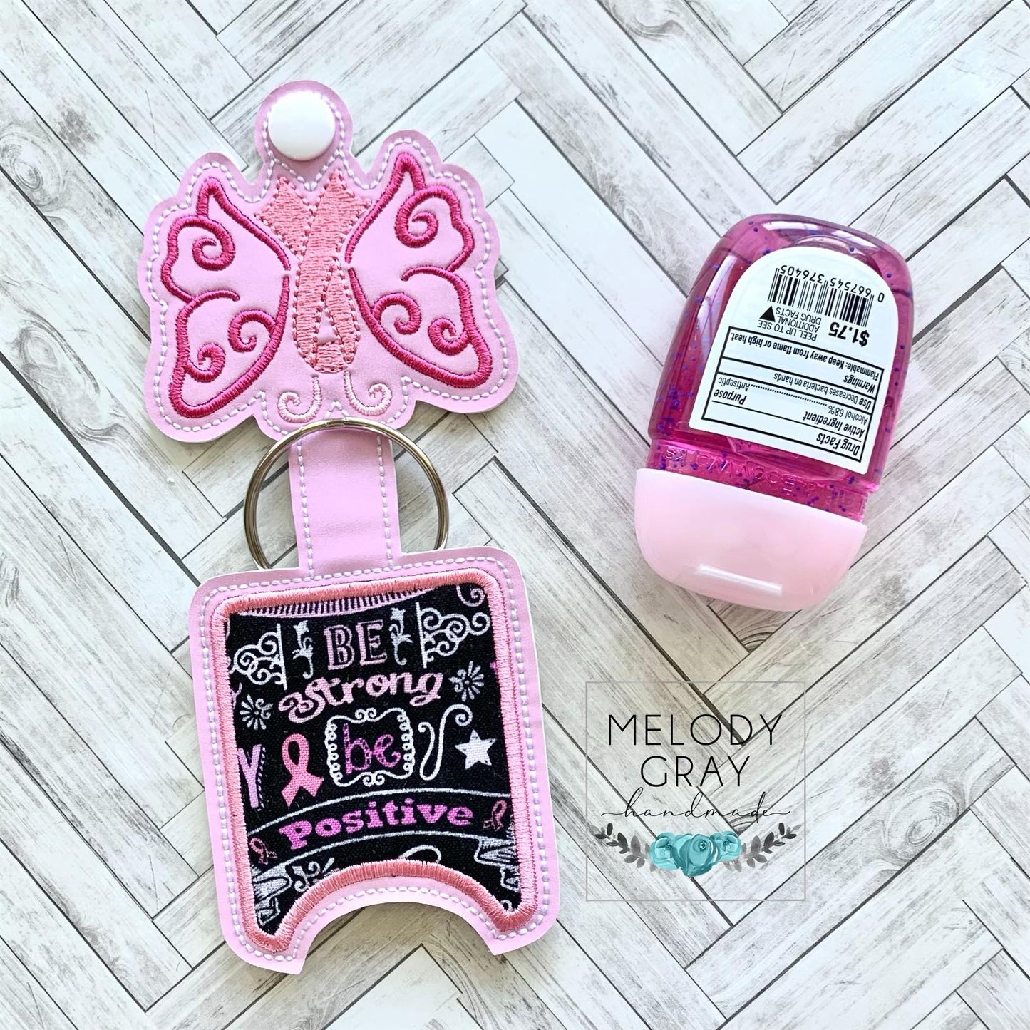 Awareness Butterfly Applique Fold Over Sanitizer Holder 5x7- DIGITAL Embroidery DESIGN
