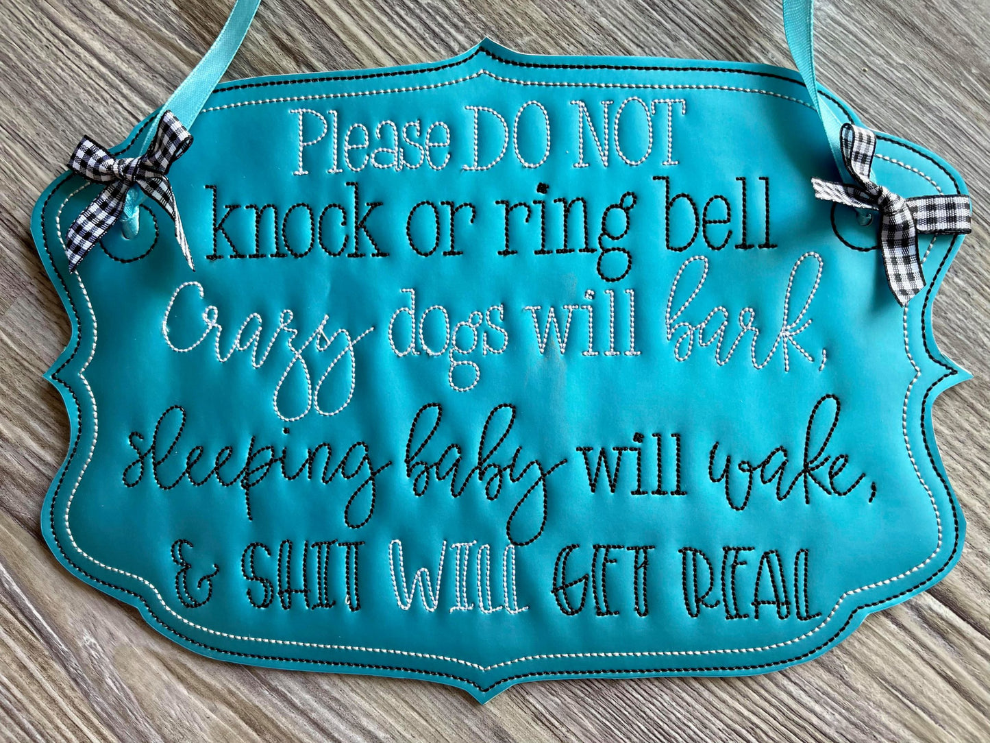Snarky Door Hanger - 3 sizes - Digital Embroidery Design