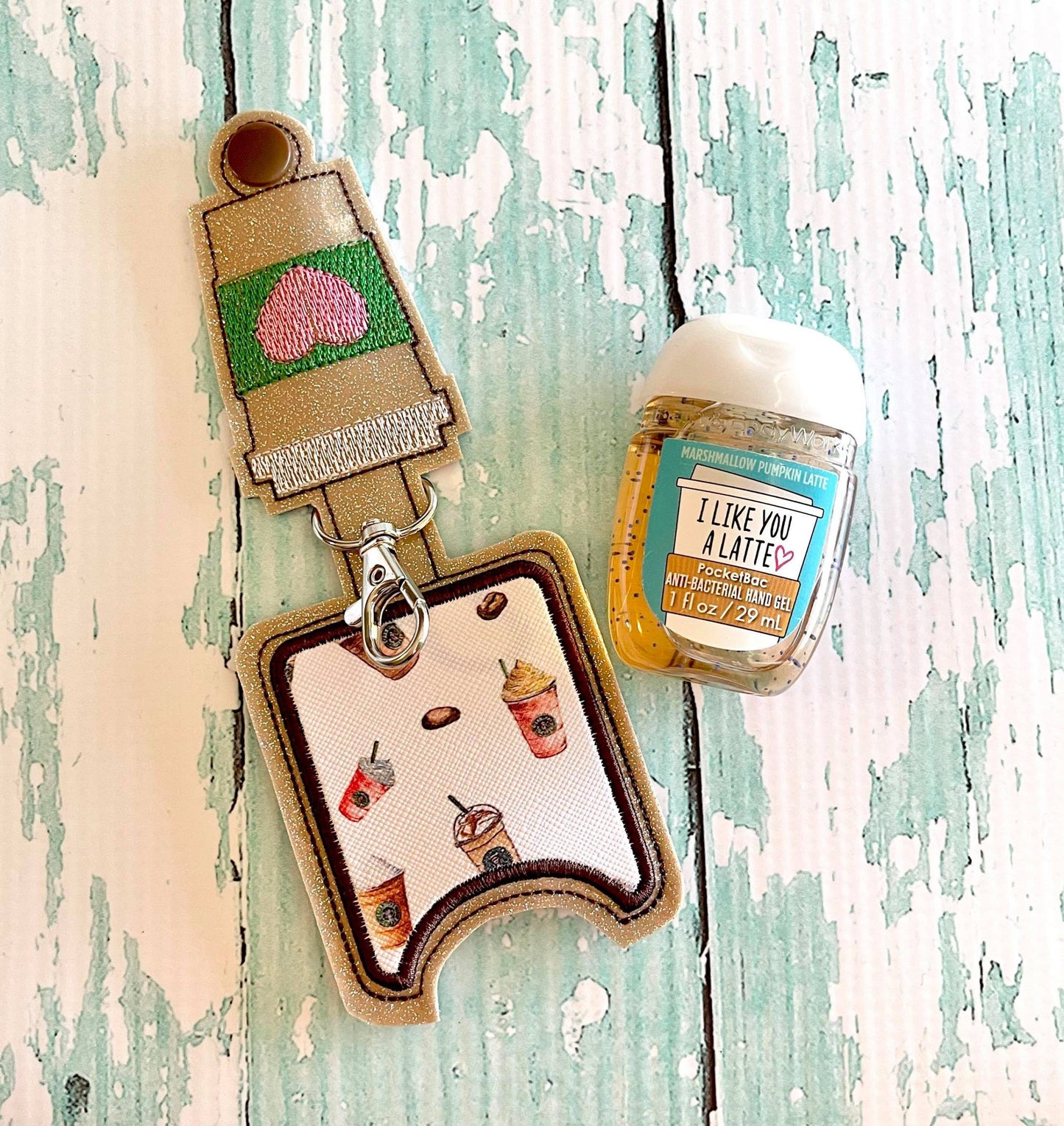 Coffee Applique Fold Over Sanitizer Holder 5x7- DIGITAL Embroidery DESIGN