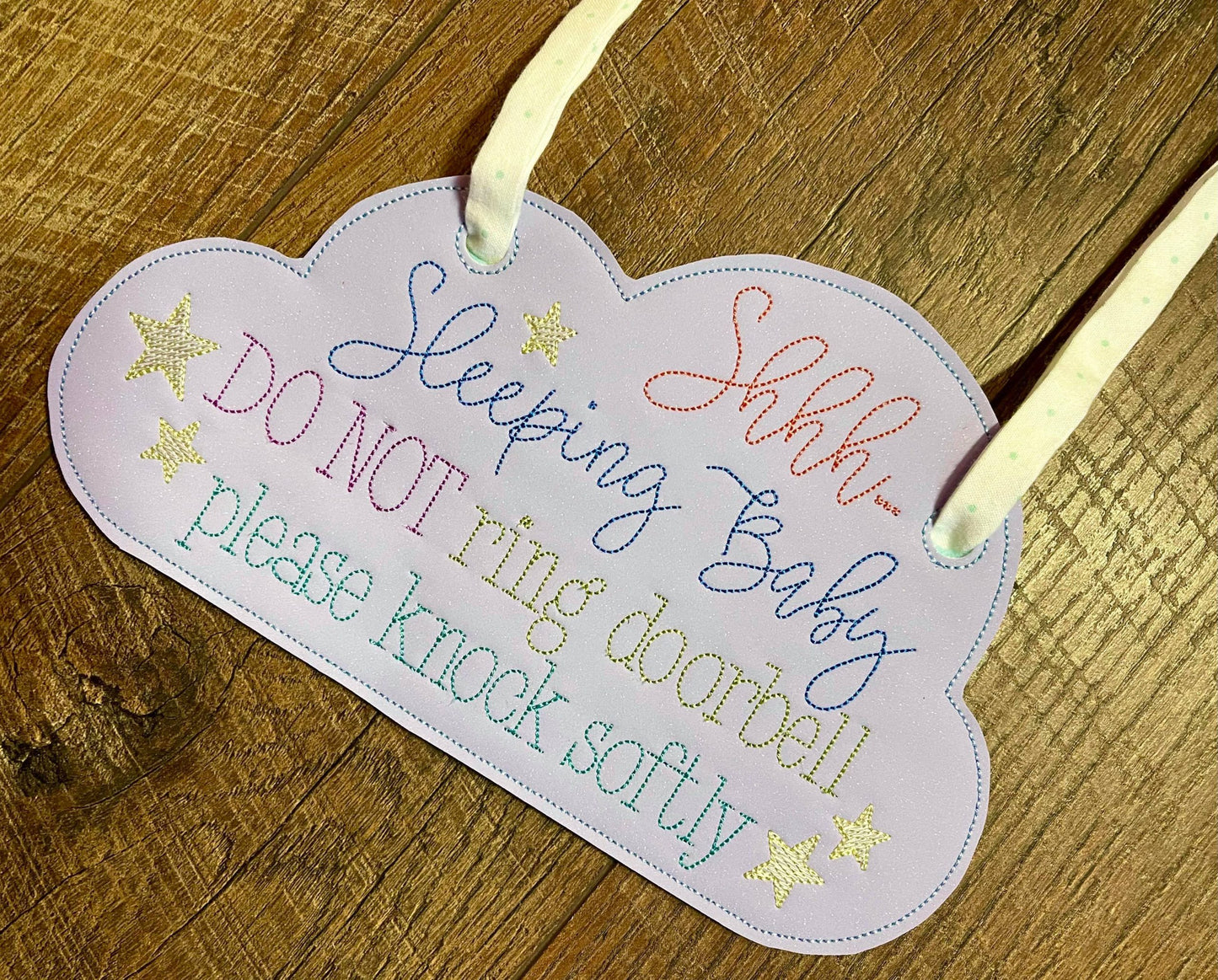 Sleeping Baby Door - 3 sizes - Digital Embroidery Design