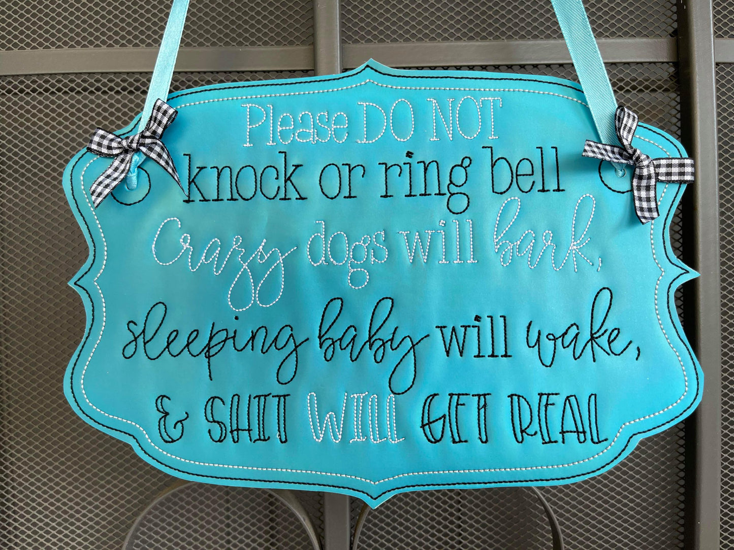 Snarky Door Hanger - 3 sizes - Digital Embroidery Design