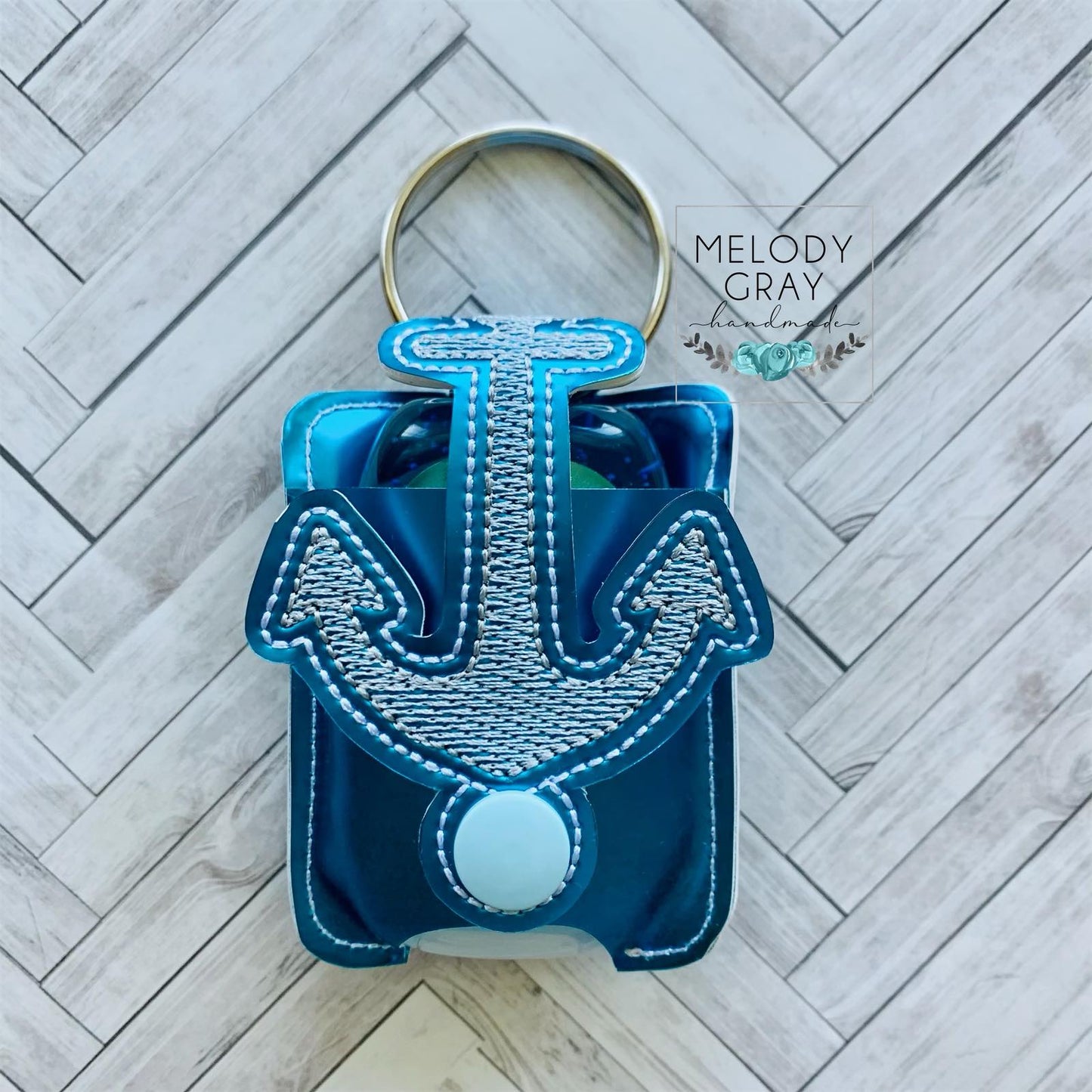 Anchor Applique Fold Over Sanitizer Holder 5x7- DIGITAL Embroidery DESIGN