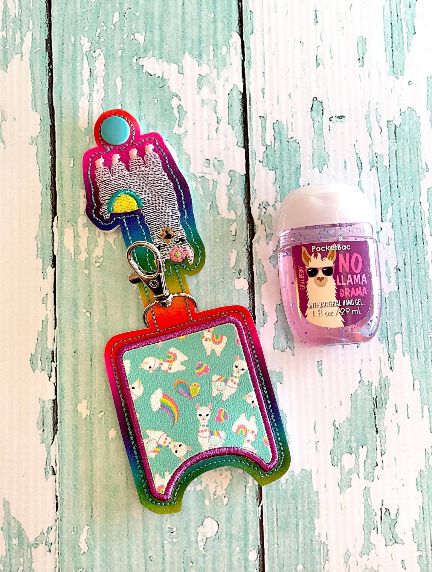 Llama Applique Fold Over Sanitizer Holder 5x7- DIGITAL Embroidery DESIGN