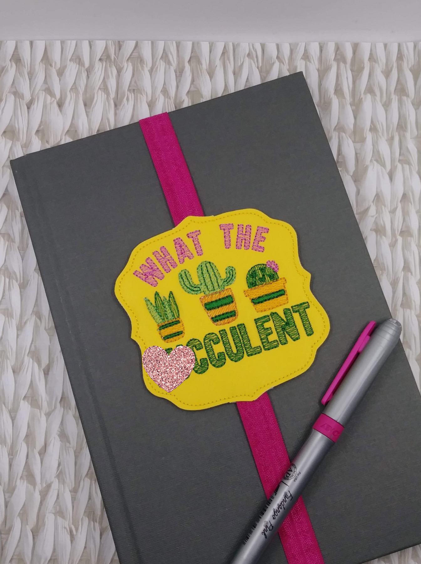 Mature Succulent Book Band - Embroidery Design, Digital File