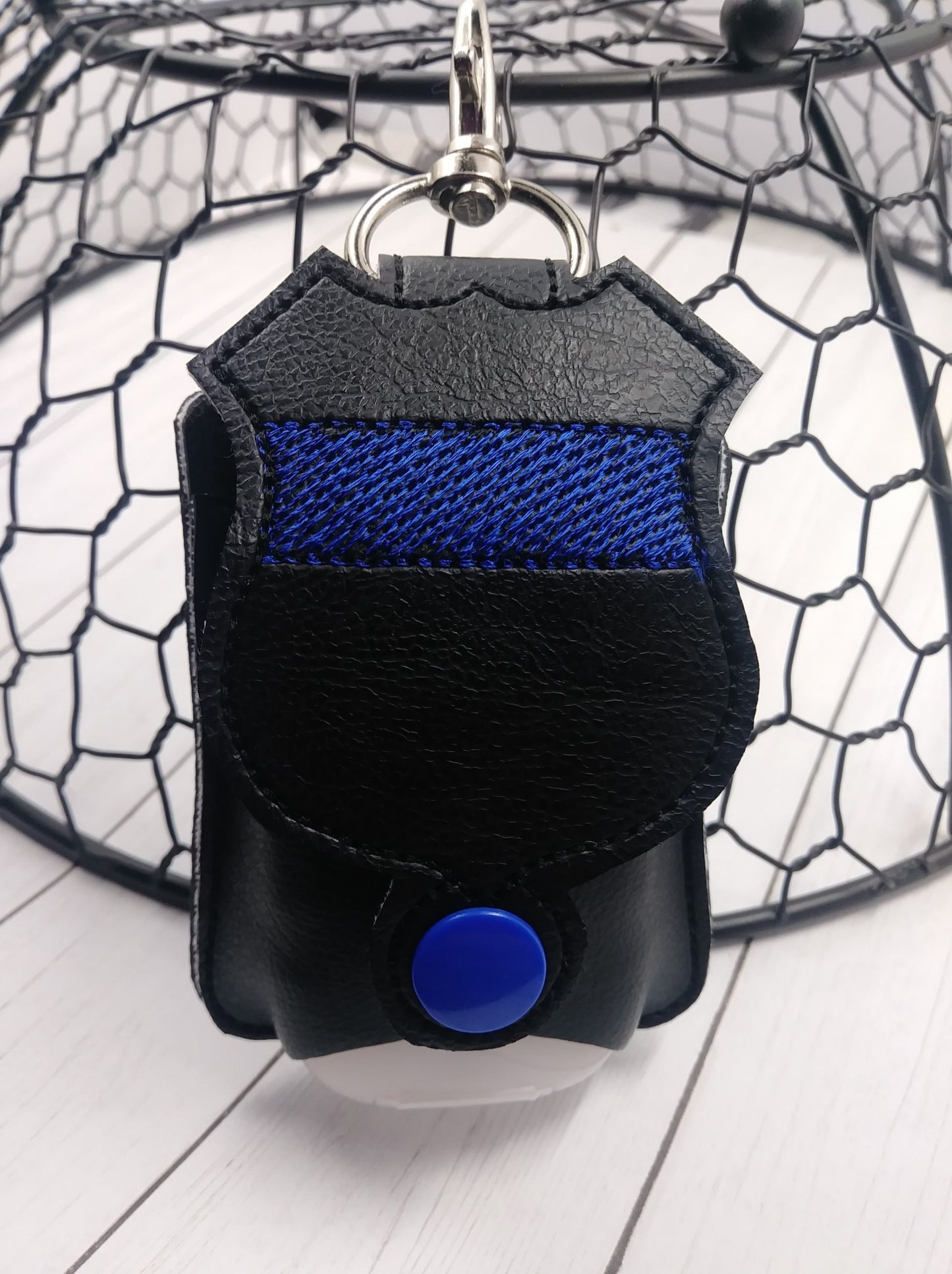 Blue Line Badge Applique Fold Over Sanitizer Holder 5x7- DIGITAL Embroidery DESIGN