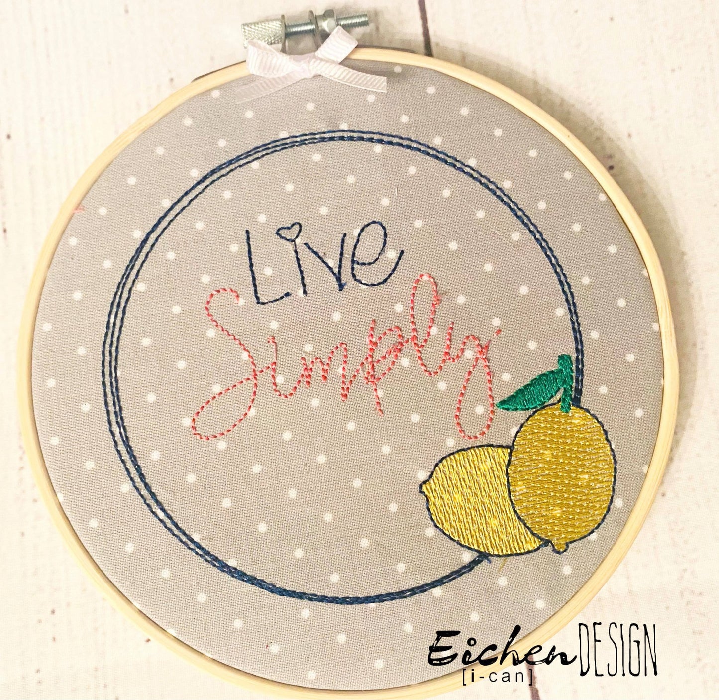 Live Simply - 4 sizes- Digital Embroidery Design