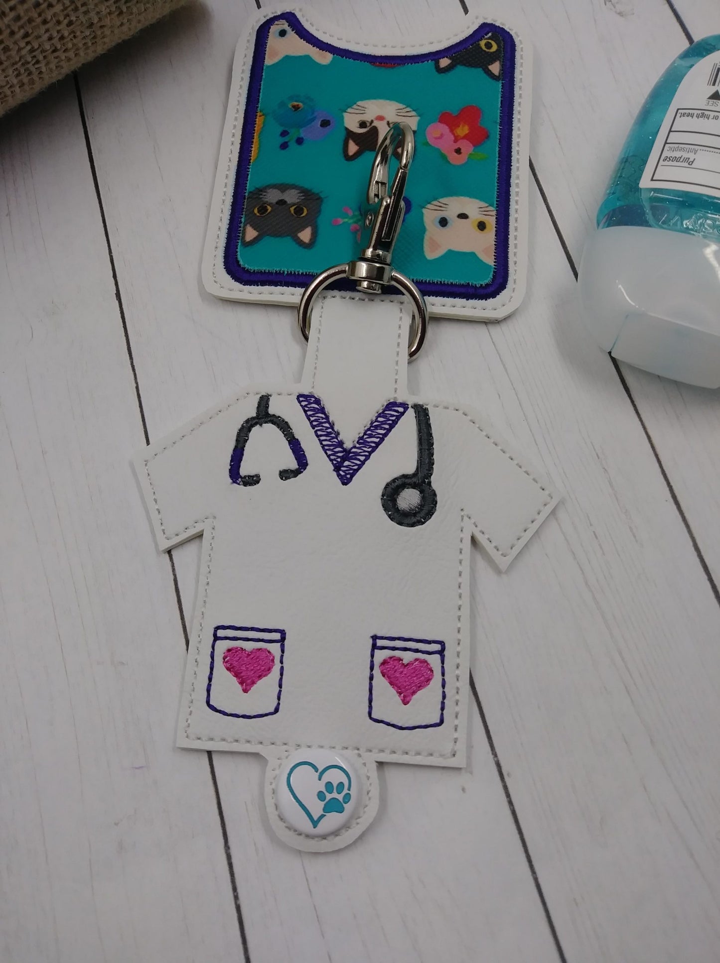 Scrub Applique Fold Over Sanitizer Holder 5x7- DIGITAL Embroidery DESIGN