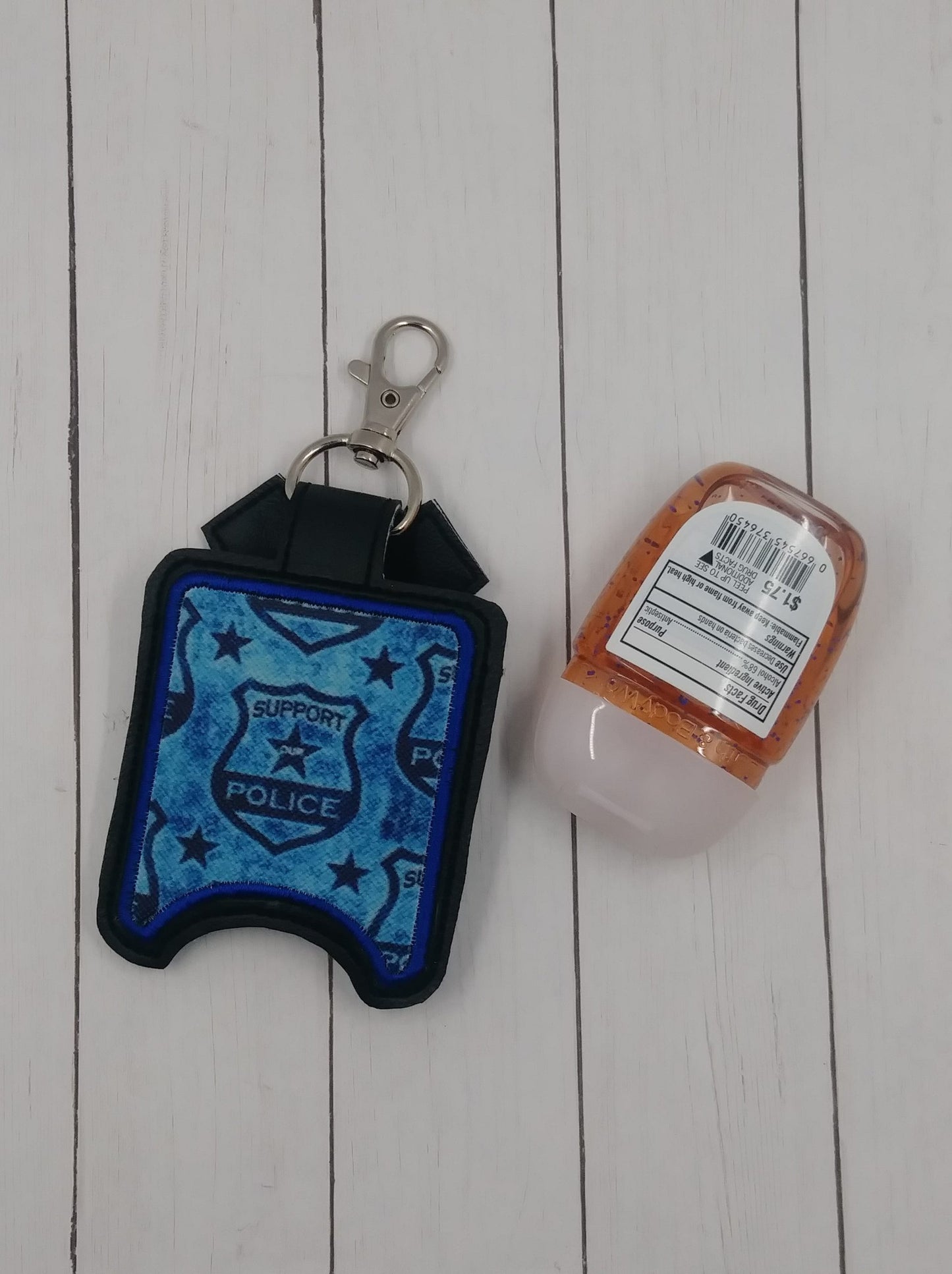 Blue Line Badge Applique Fold Over Sanitizer Holder 5x7- DIGITAL Embroidery DESIGN