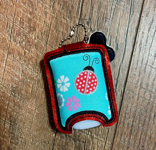 Ladybug Applique Fold Over Sanitizer Holder 5x7- DIGITAL Embroidery DESIGN