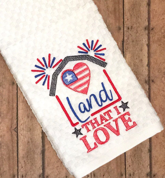 Land that I Love - 3 sizes- Digital Embroidery Design