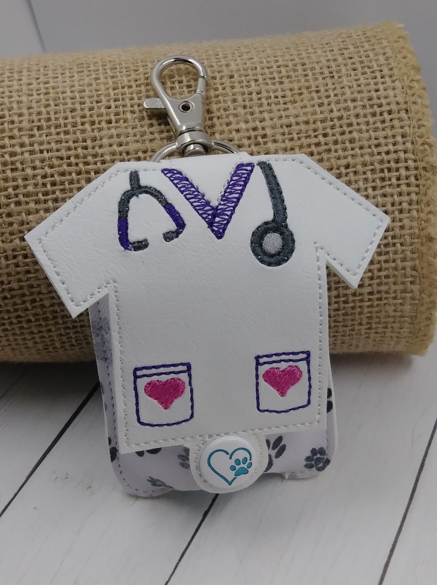 Scrub Applique Fold Over Sanitizer Holder 5x7- DIGITAL Embroidery DESIGN