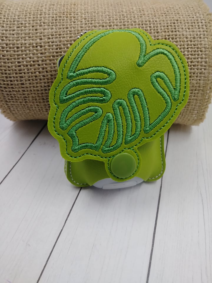 Monstera Leaf Applique Fold Over Sanitizer Holder 5x7- DIGITAL Embroidery DESIGN