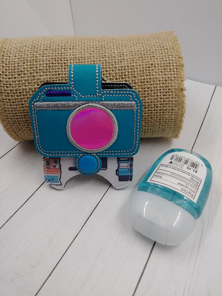 Camera Applique Fold Over Sanitizer Holder 5x7- DIGITAL Embroidery DESIGN