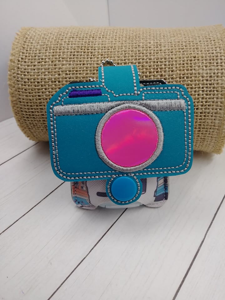 Camera Applique Fold Over Sanitizer Holder 5x7- DIGITAL Embroidery DESIGN