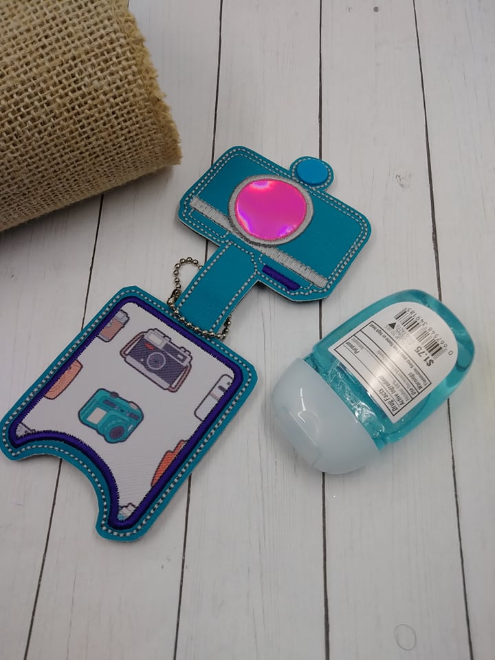 Camera Applique Fold Over Sanitizer Holder 5x7- DIGITAL Embroidery DESIGN