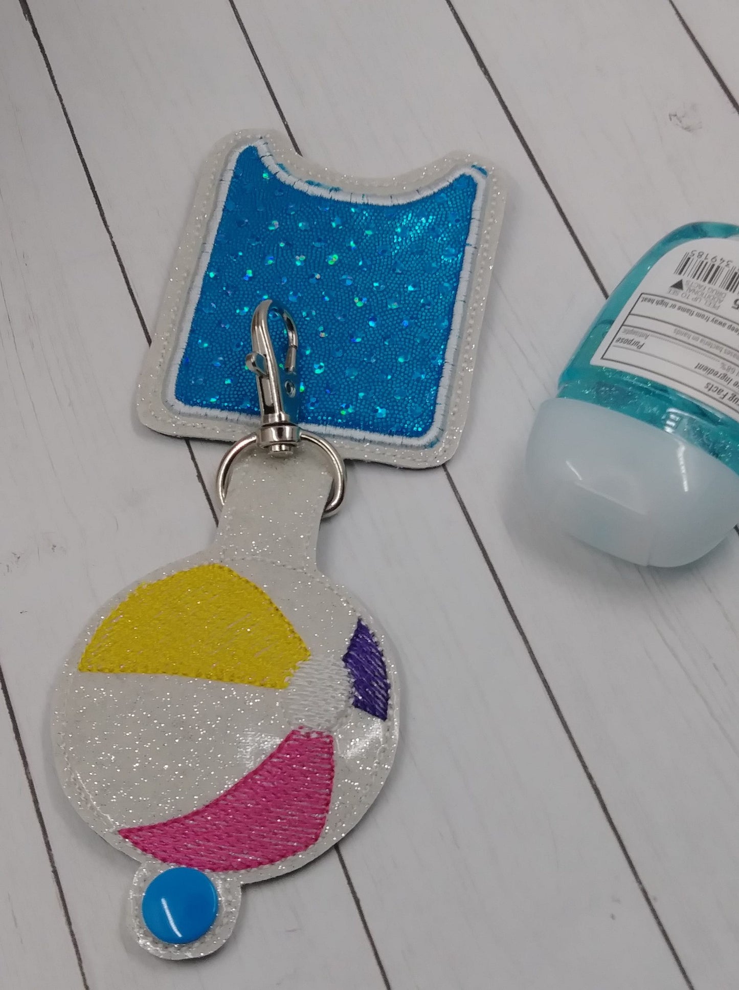 Beach Ball Applique Fold Over Sanitizer Holder 5x7- DIGITAL Embroidery DESIGN