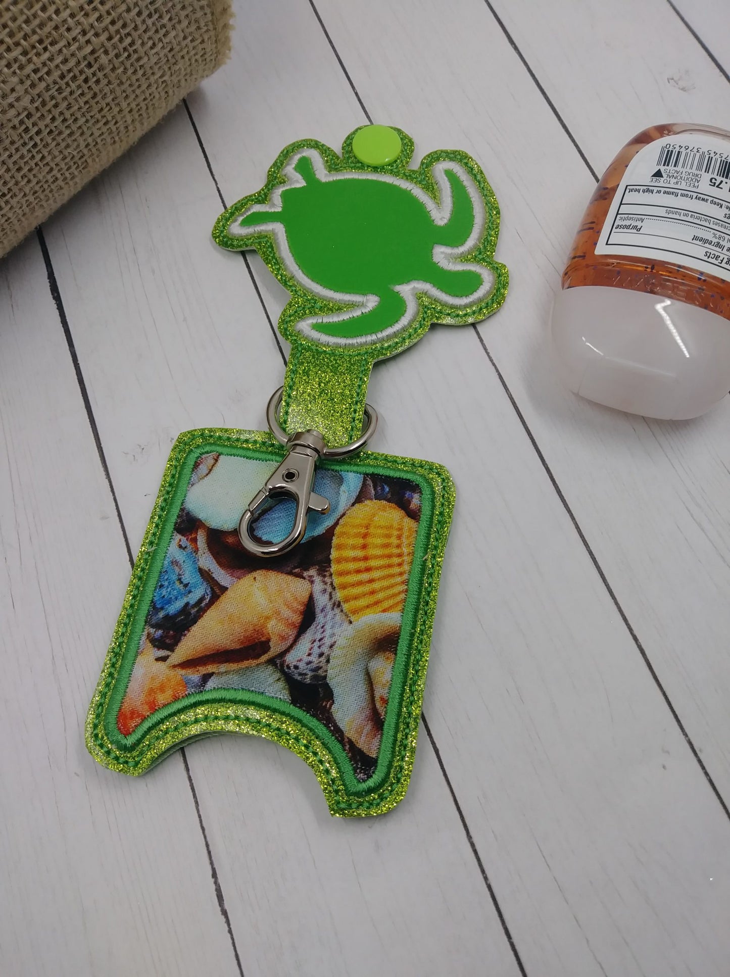 Sea Turtle Applique Fold Over Sanitizer Holder 5x7- DIGITAL Embroidery DESIGN