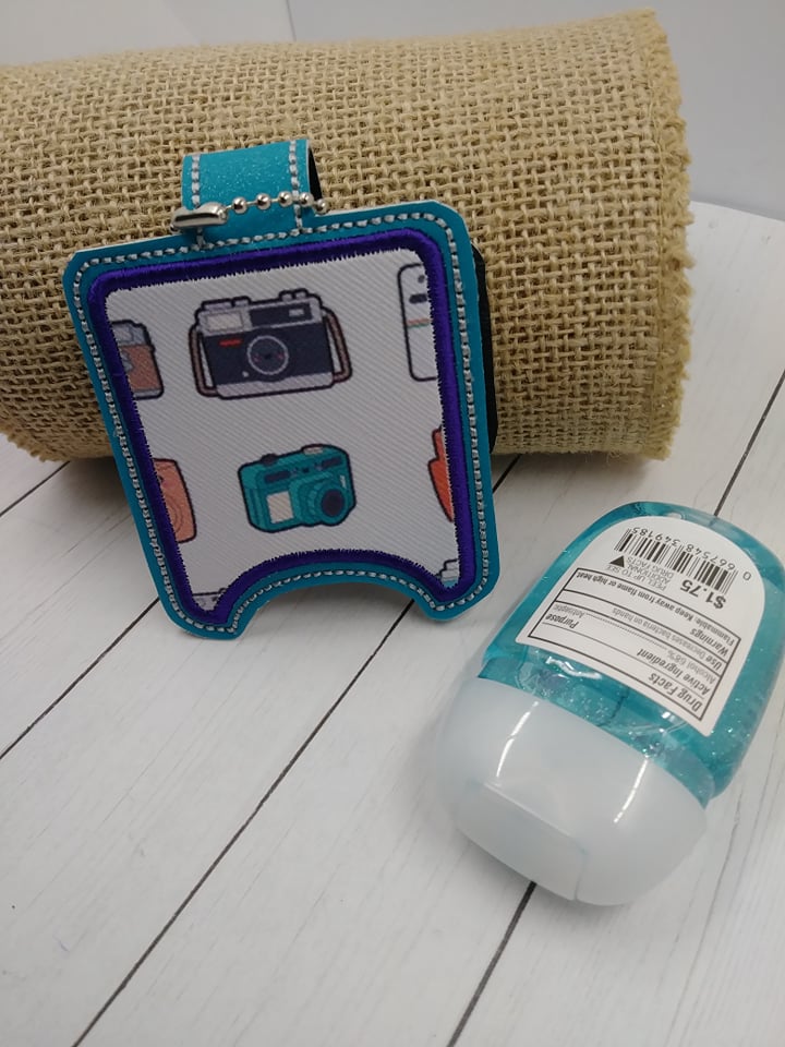 Camera Applique Fold Over Sanitizer Holder 5x7- DIGITAL Embroidery DESIGN