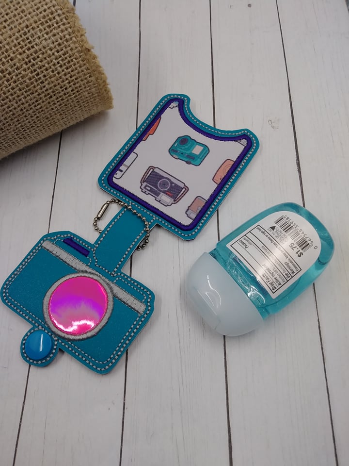 Camera Applique Fold Over Sanitizer Holder 5x7- DIGITAL Embroidery DESIGN