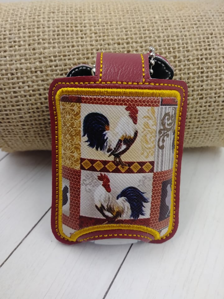 Chicken Applique Fold Over Sanitizer Holder 5x7- DIGITAL Embroidery DESIGN