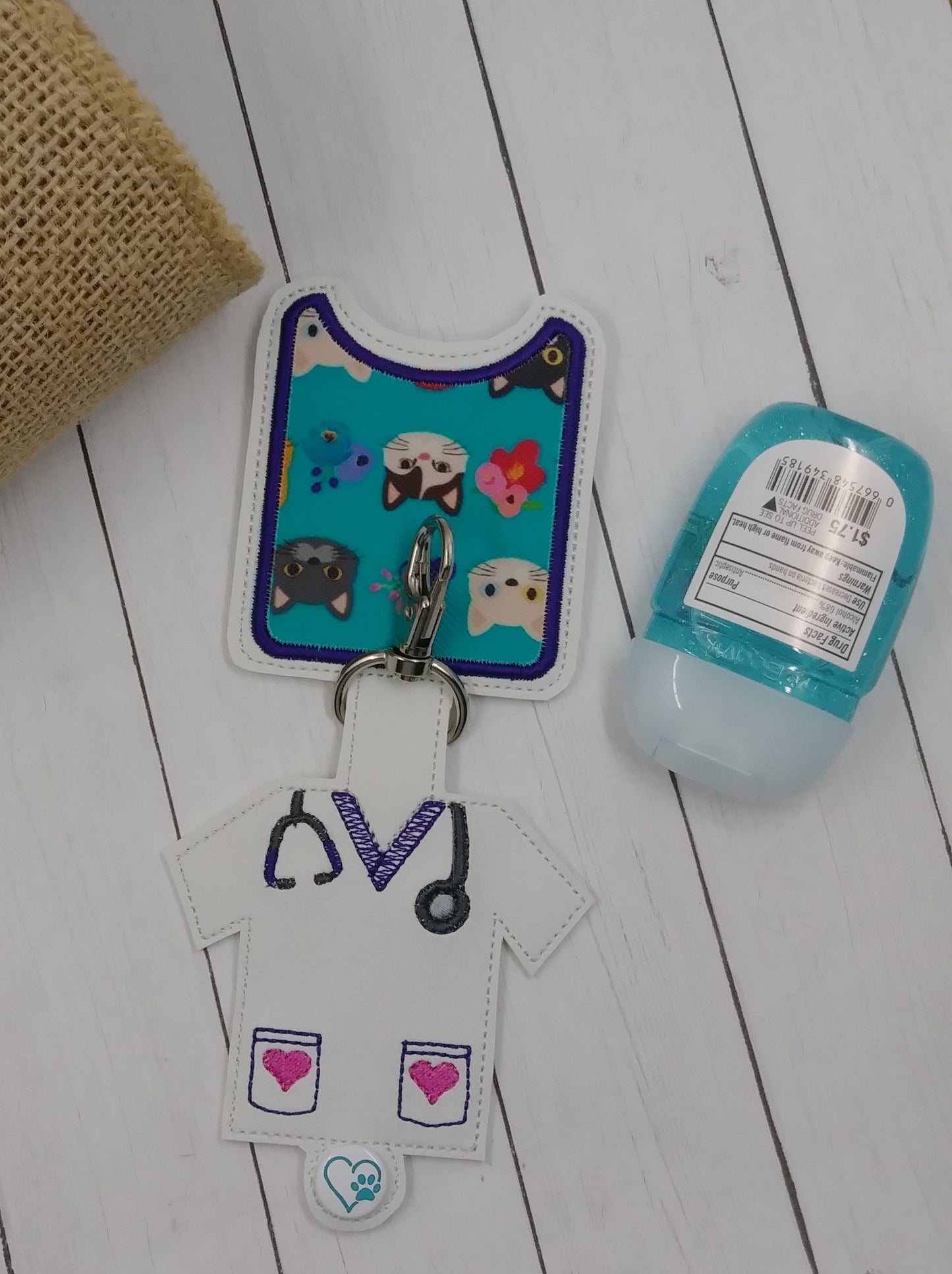 Scrub Applique Fold Over Sanitizer Holder 5x7- DIGITAL Embroidery DESIGN