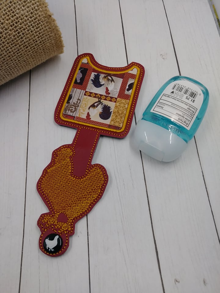 Chicken Applique Fold Over Sanitizer Holder 5x7- DIGITAL Embroidery DESIGN
