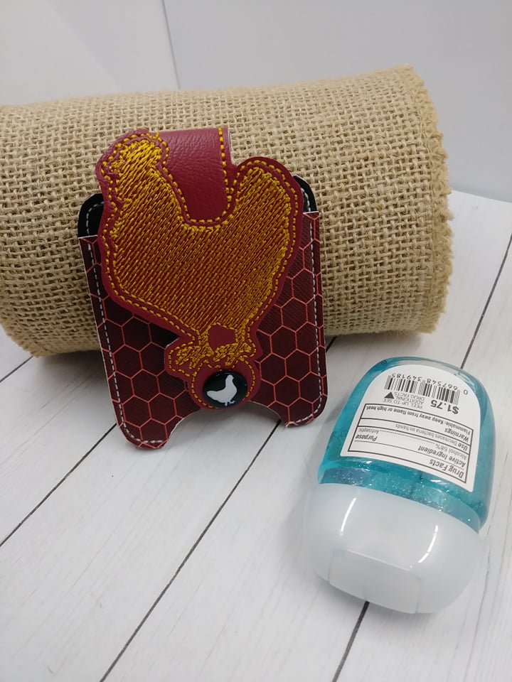 Chicken Applique Fold Over Sanitizer Holder 5x7- DIGITAL Embroidery DESIGN