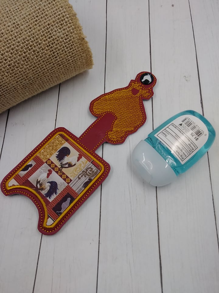 Chicken Applique Fold Over Sanitizer Holder 5x7- DIGITAL Embroidery DESIGN