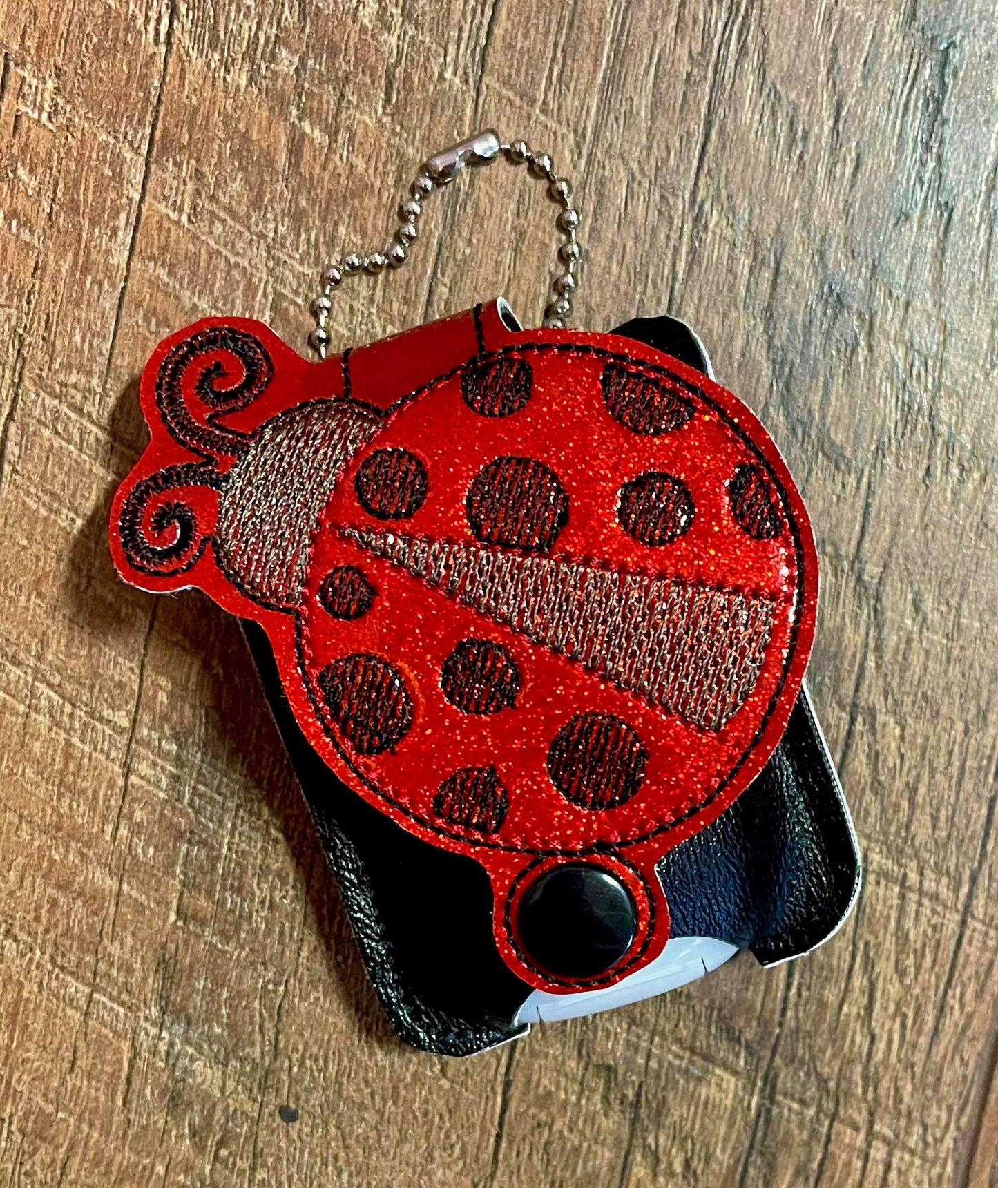 Ladybug Applique Fold Over Sanitizer Holder 5x7- DIGITAL Embroidery DESIGN