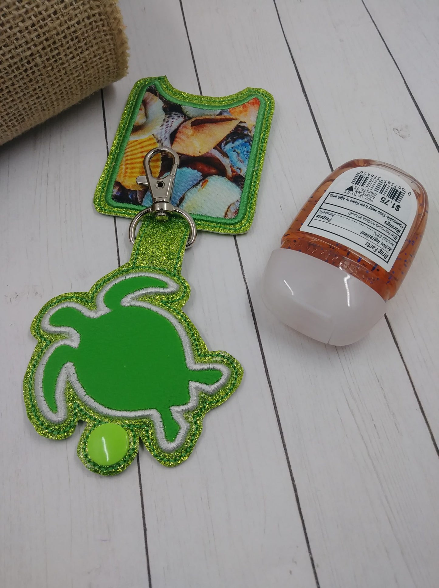 Sea Turtle Applique Fold Over Sanitizer Holder 5x7- DIGITAL Embroidery DESIGN