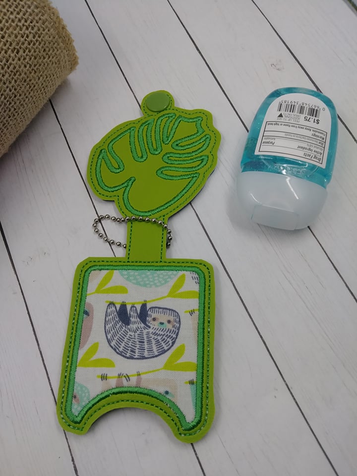 Monstera Leaf Applique Fold Over Sanitizer Holder 5x7- DIGITAL Embroidery DESIGN