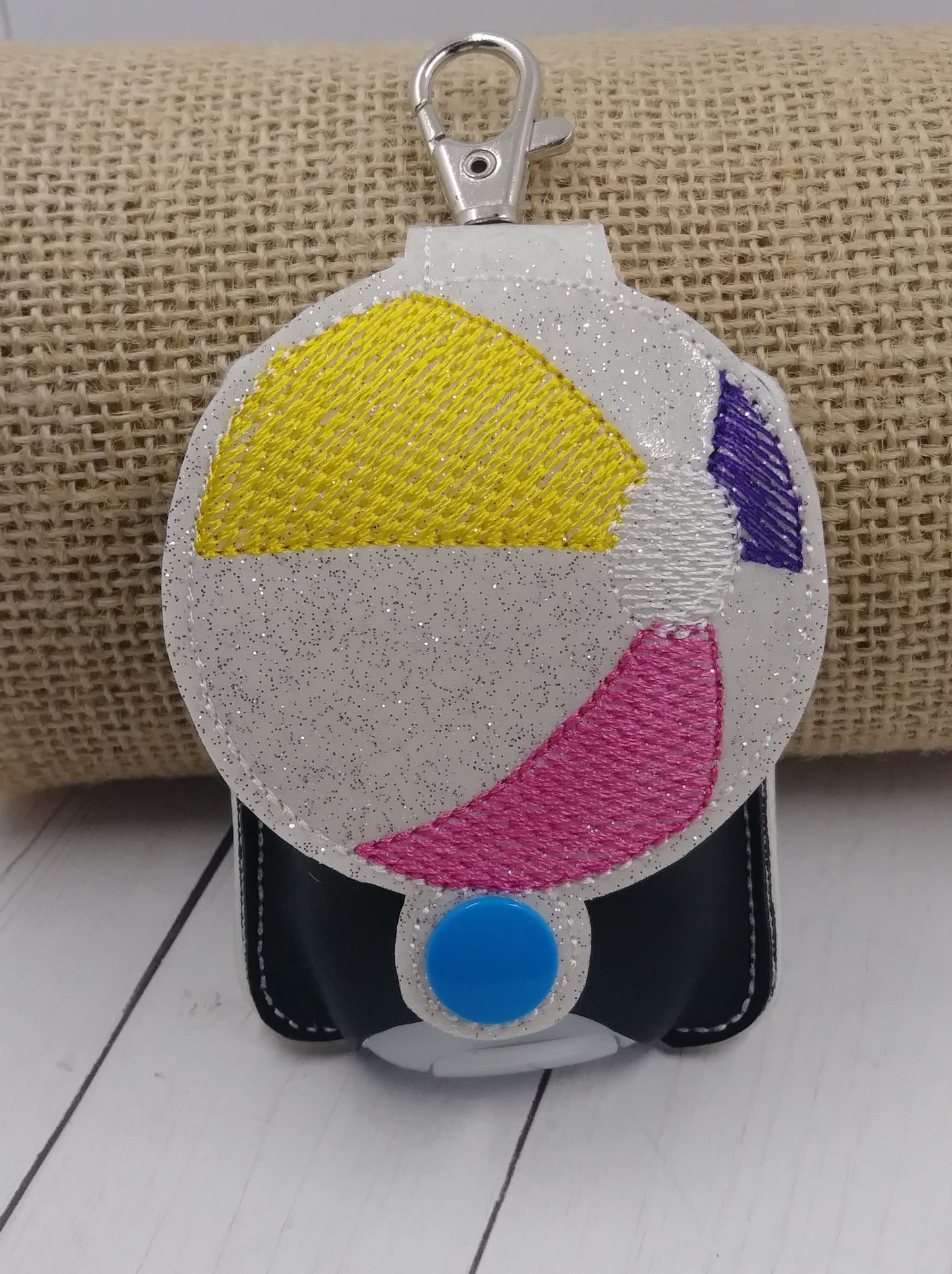 Beach Ball Applique Fold Over Sanitizer Holder 5x7- DIGITAL Embroidery DESIGN