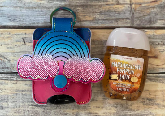 Rainbow Applique Fold Over Sanitizer Holder 5x7- DIGITAL Embroidery DESIGN