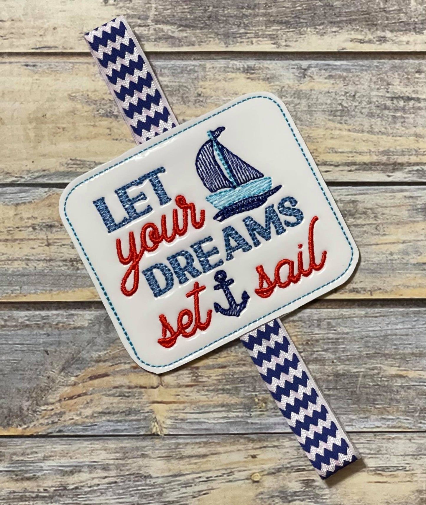Dreams Set Sail Book Band - Embroidery Design, Digital File