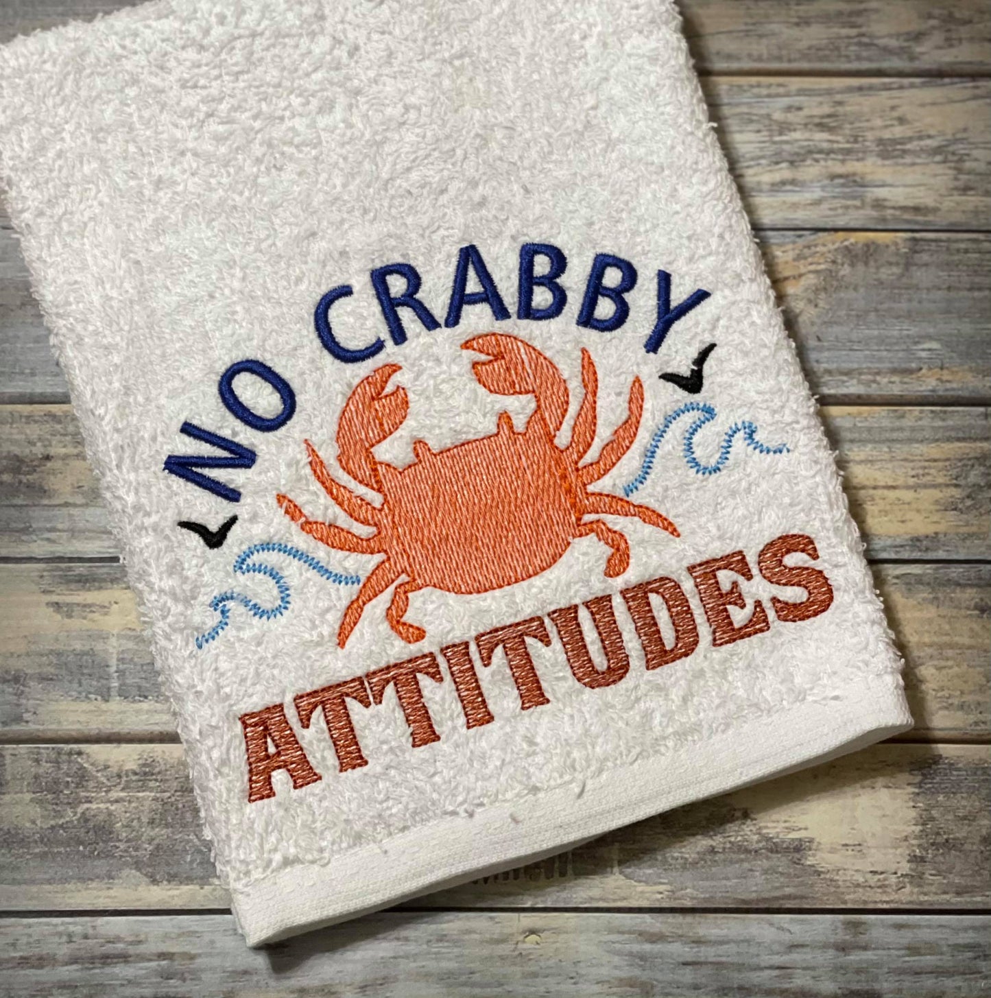 No Crabby Attitudes - 3 sizes- Digital Embroidery Design