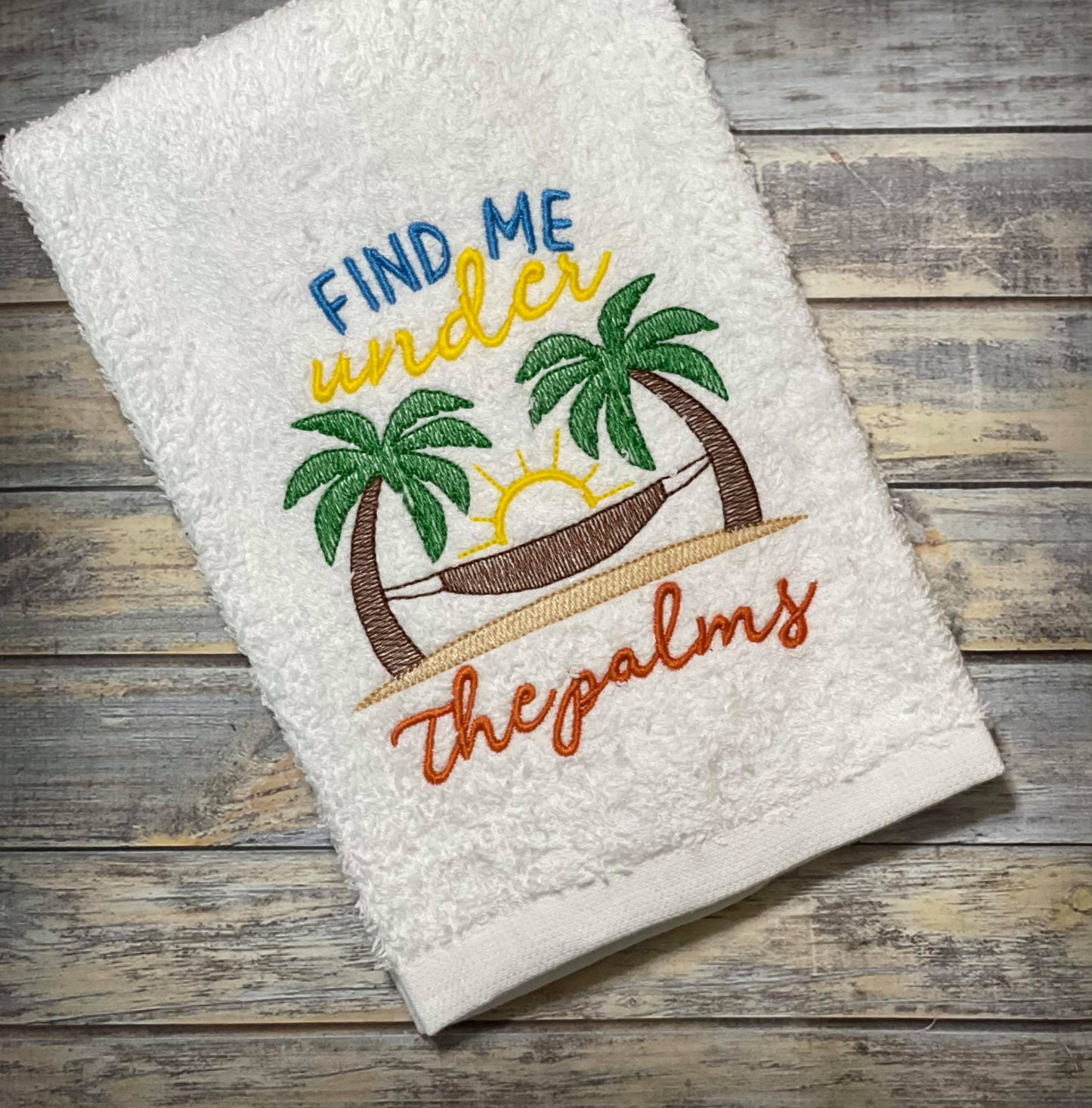 Under The Palms - 4 sizes- Digital Embroidery Design