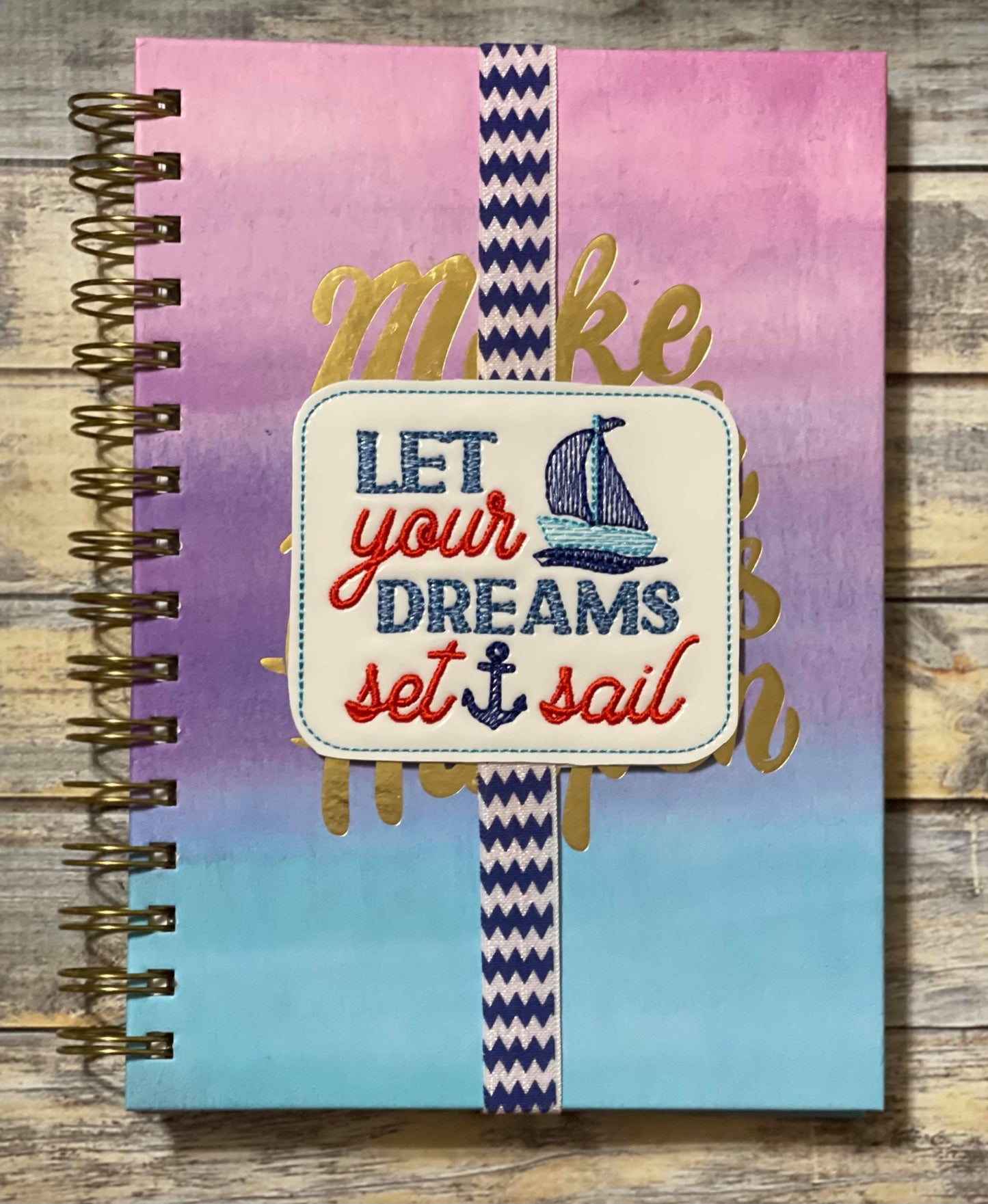 Dreams Set Sail Book Band - Embroidery Design, Digital File