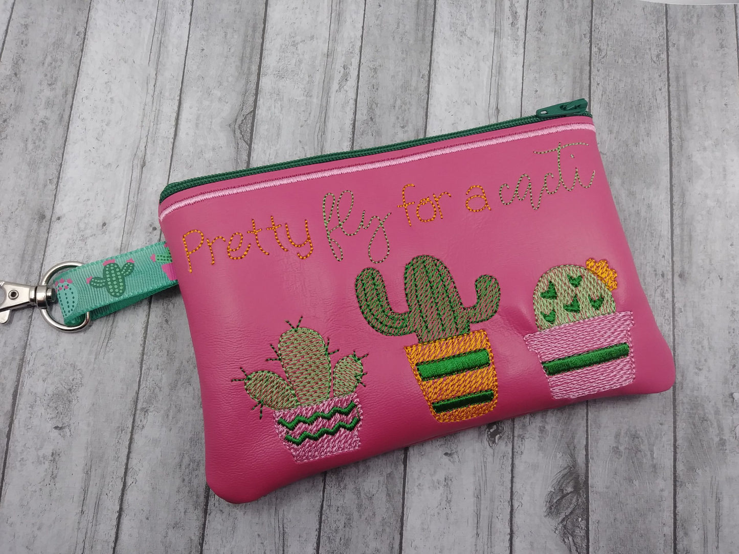 Pretty Fly For a Cacti Zipper Bag - 2 sizes - Digital Embroidery Design