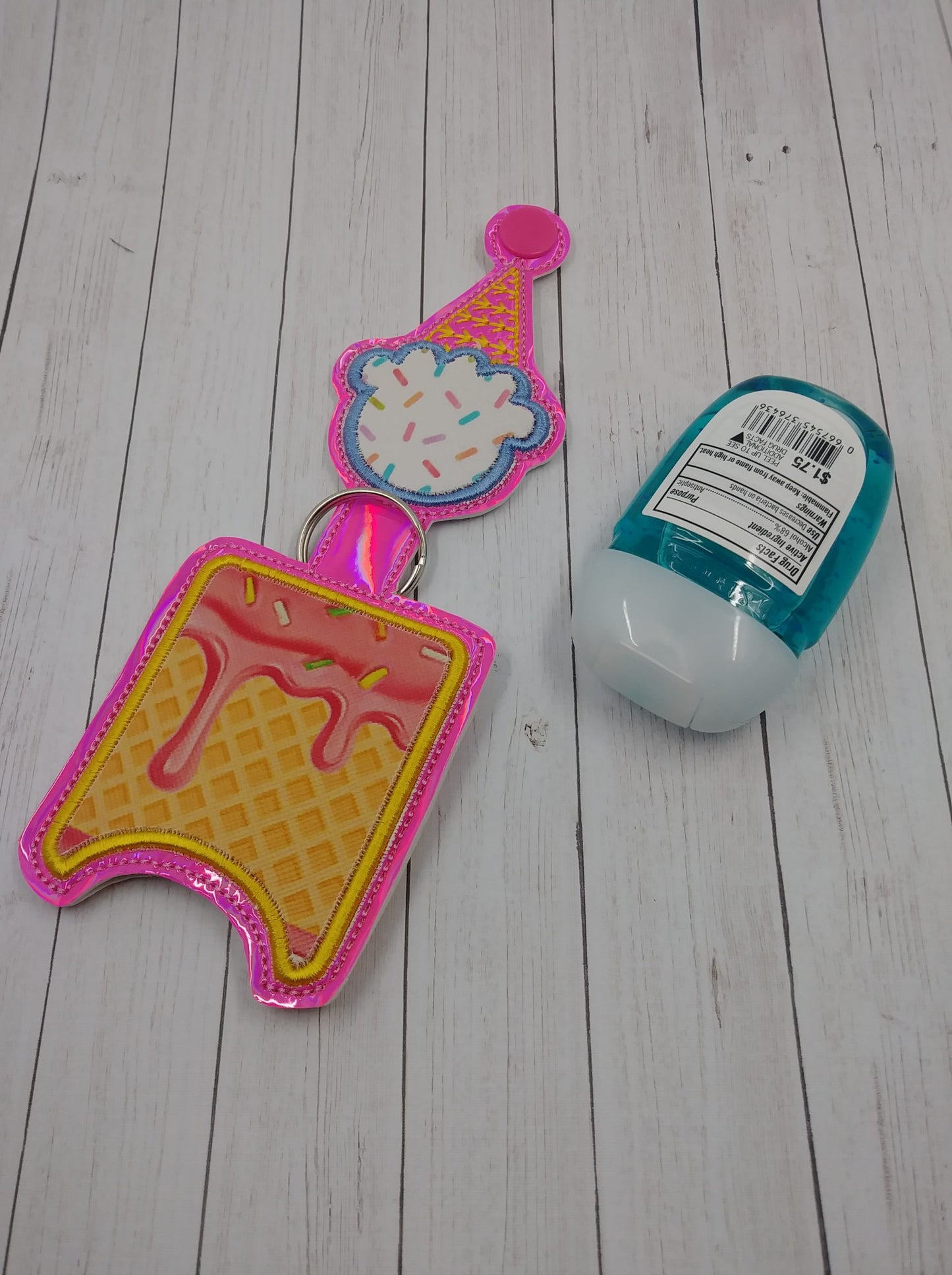 Ice Cream Applique Fold Over Sanitizer Holder 5x7- DIGITAL Embroidery DESIGN