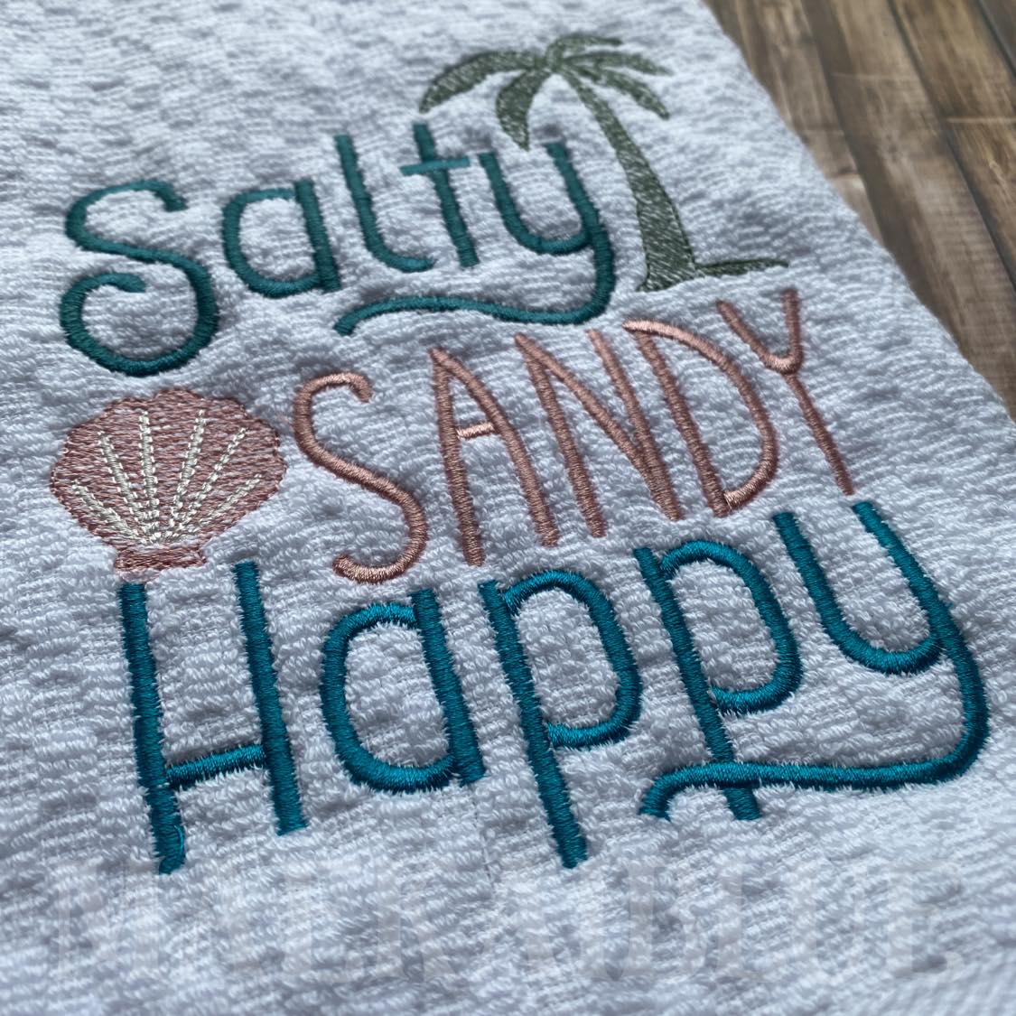 Salty Sandy Happy - 3 sizes- Digital Embroidery Design